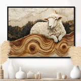 Abstract Sheep In Farm Landscape - Sheep Wall Art Prints