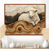 Abstract Sheep In Farm Landscape - Sheep Wall Art Prints
