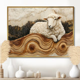 Abstract Sheep In Farm Landscape - Sheep Wall Art Prints