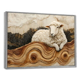 Abstract Sheep In Farm Landscape - Sheep Wall Art Prints