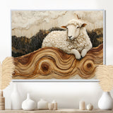Abstract Sheep In Farm Landscape - Sheep Wall Art Prints
