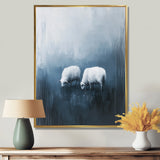 Minimalism Sheep In The Rain - White Sheep Wall Art