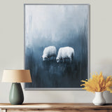 Minimalism Sheep In The Rain - White Sheep Wall Art