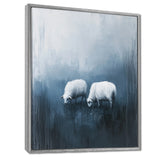 Minimalism Sheep In The Rain - White Sheep Wall Art