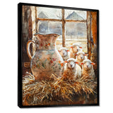 Sheep Portrait At The Farm - Sheep Large Canvas Wall Art