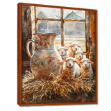 Sheep Portrait At The Farm - Sheep Large Canvas Wall Art