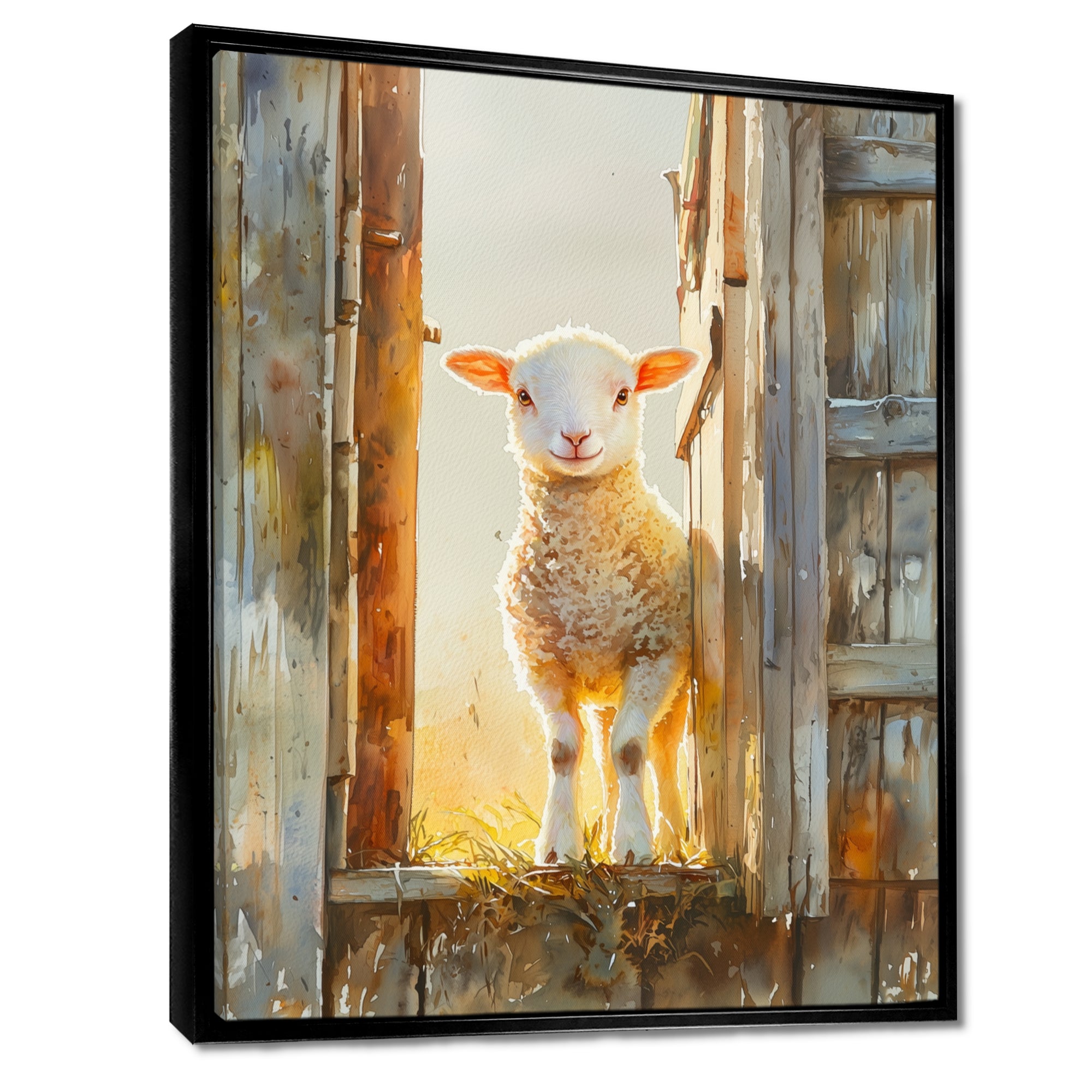 Photo Of Sheep Portrait At The Barn - Sheep Bedroom Wall Art