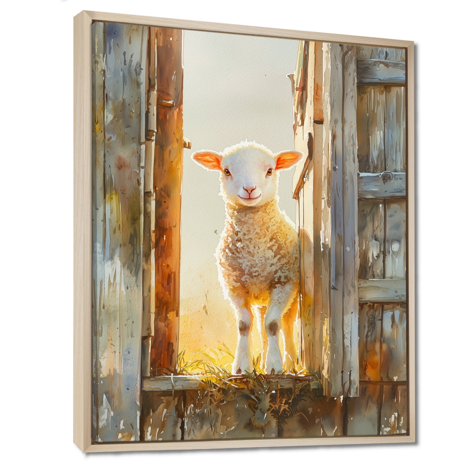 Photo Of Sheep Portrait At The Barn - Sheep Bedroom Wall Art