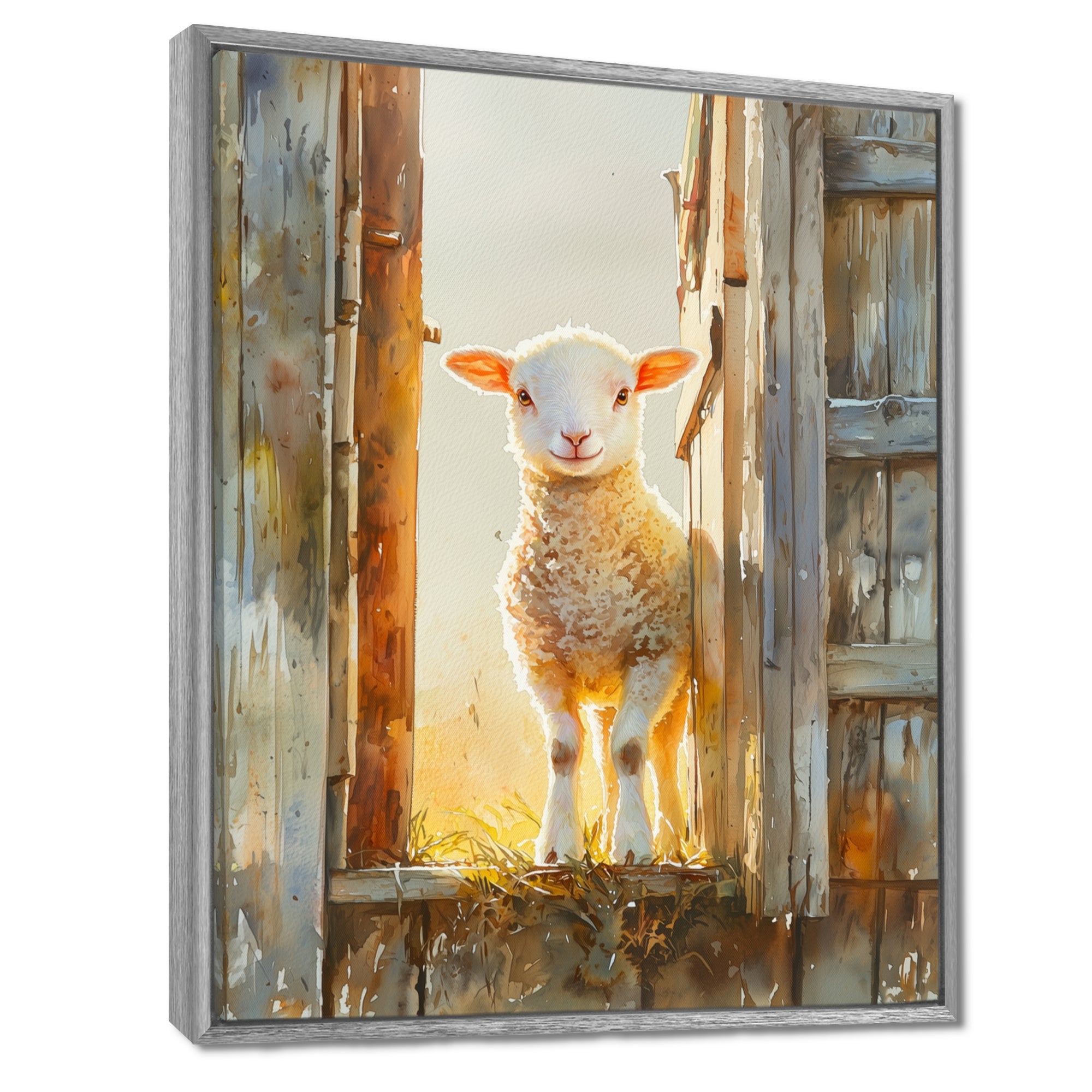 Photo Of Sheep Portrait At The Barn - Sheep Bedroom Wall Art