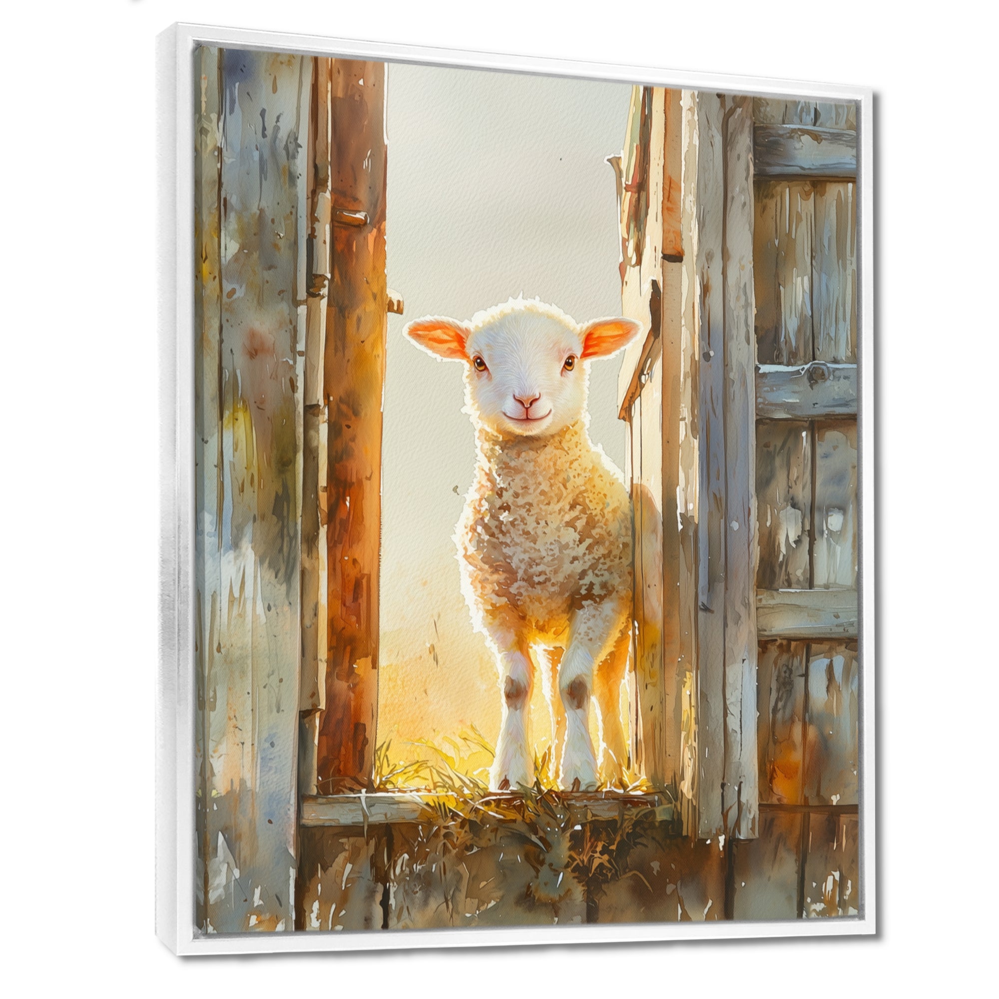 Photo Of Sheep Portrait At The Barn - Sheep Bedroom Wall Art