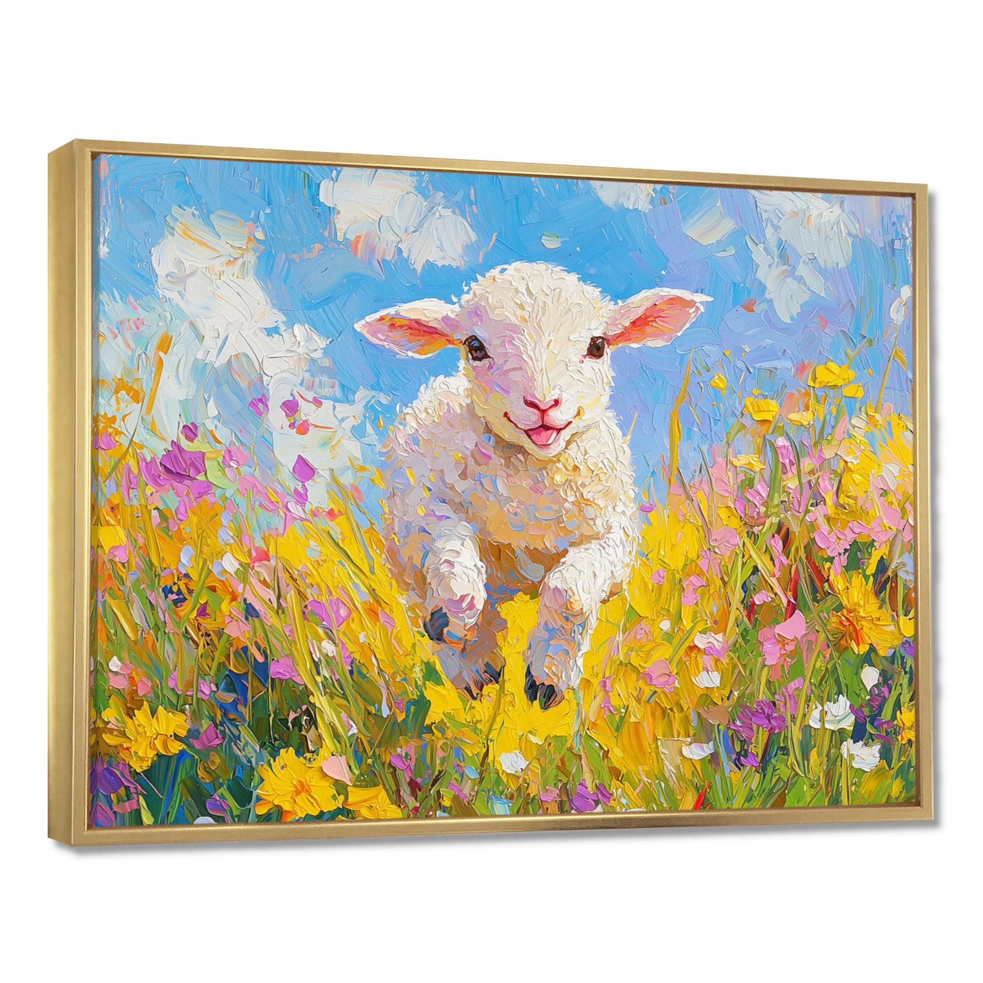 Cute Spring Lamb Having Fun At The Barn - Sheep Wall Decor