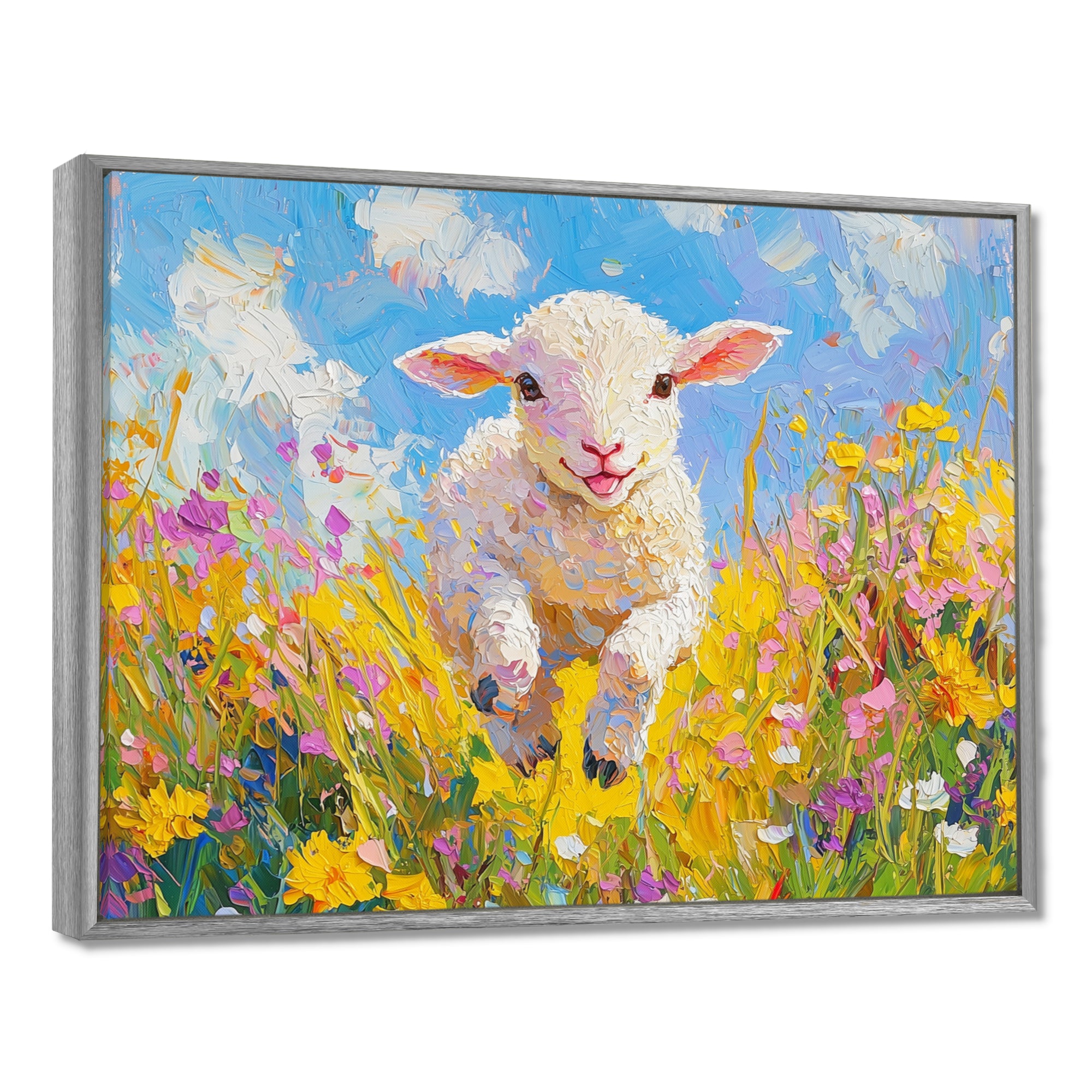 Cute Spring Lamb Having Fun At The Barn - Sheep Wall Decor