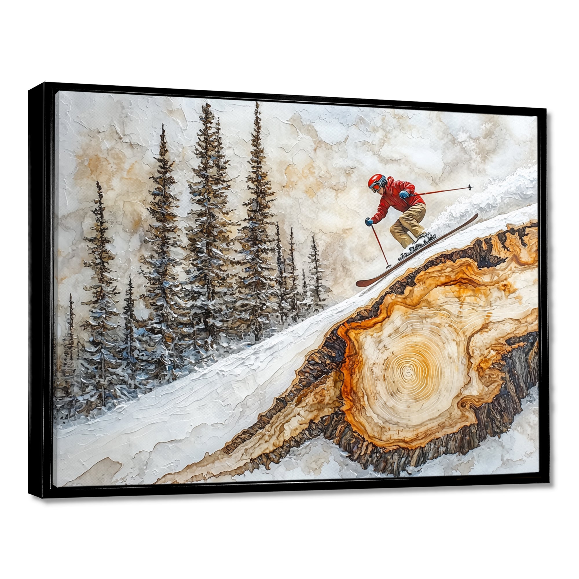 Summit Gliders Skiing In A Winter Landscape I - Skiing Canvas Wall Art