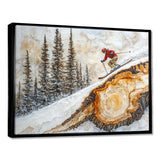 Summit Gliders Skiing In A Winter Landscape I - Skiing Canvas Wall Art