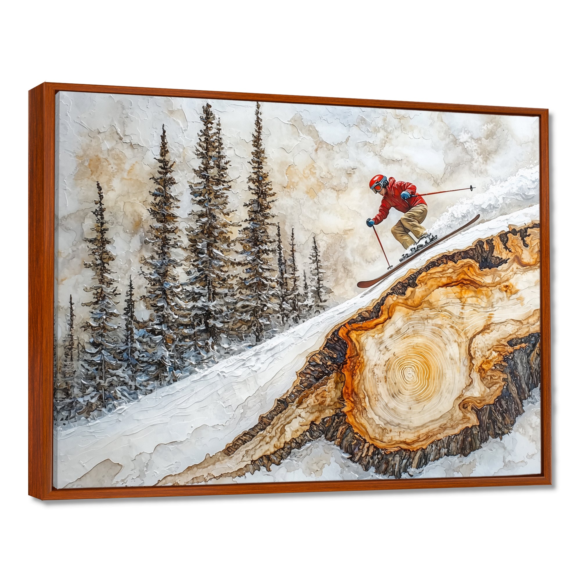 Summit Gliders Skiing In A Winter Landscape I - Skiing Canvas Wall Art