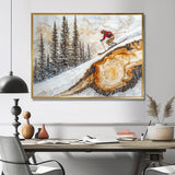 Summit Gliders Skiing In A Winter Landscape I - Skiing Canvas Wall Art