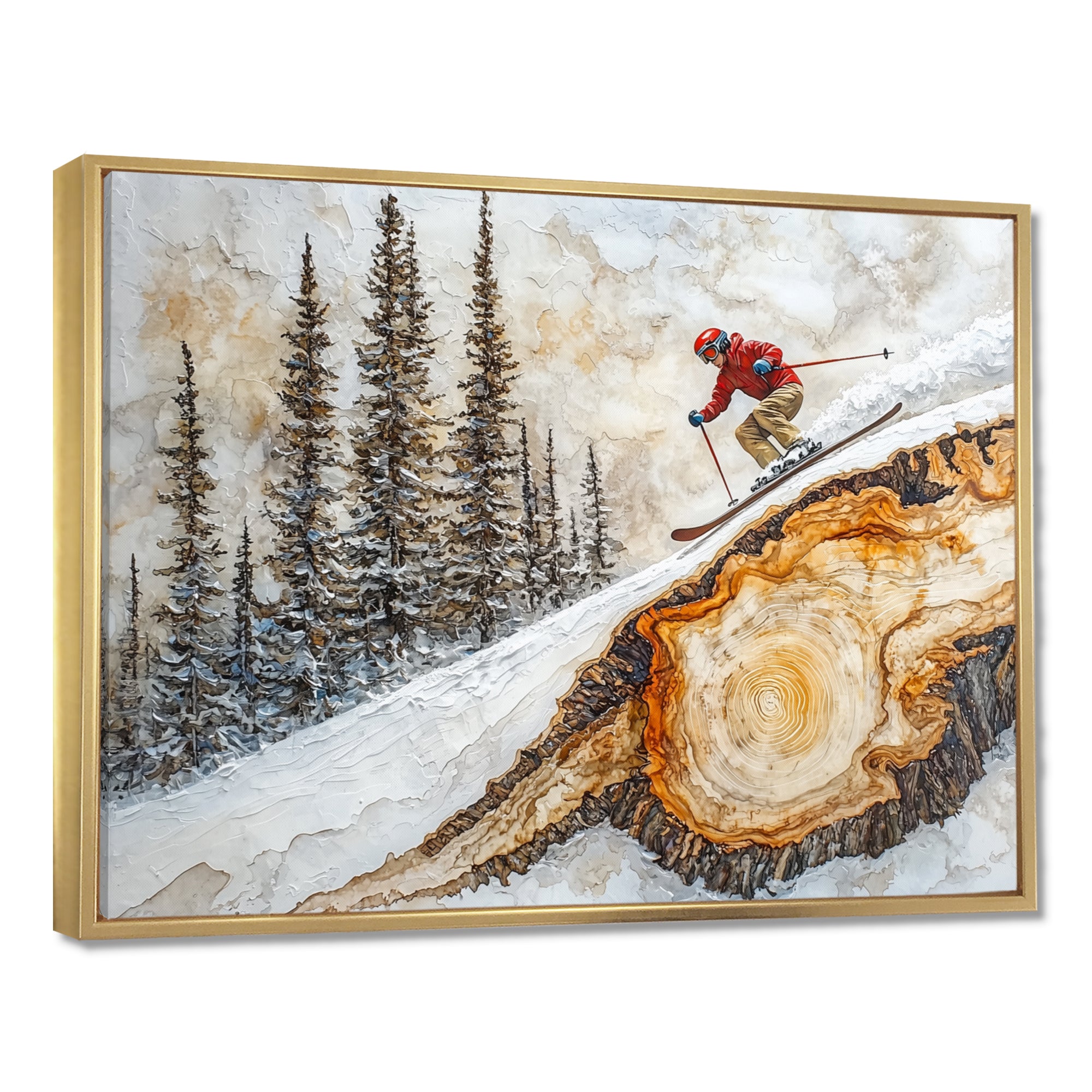 Summit Gliders Skiing In A Winter Landscape I - Skiing Canvas Wall Art