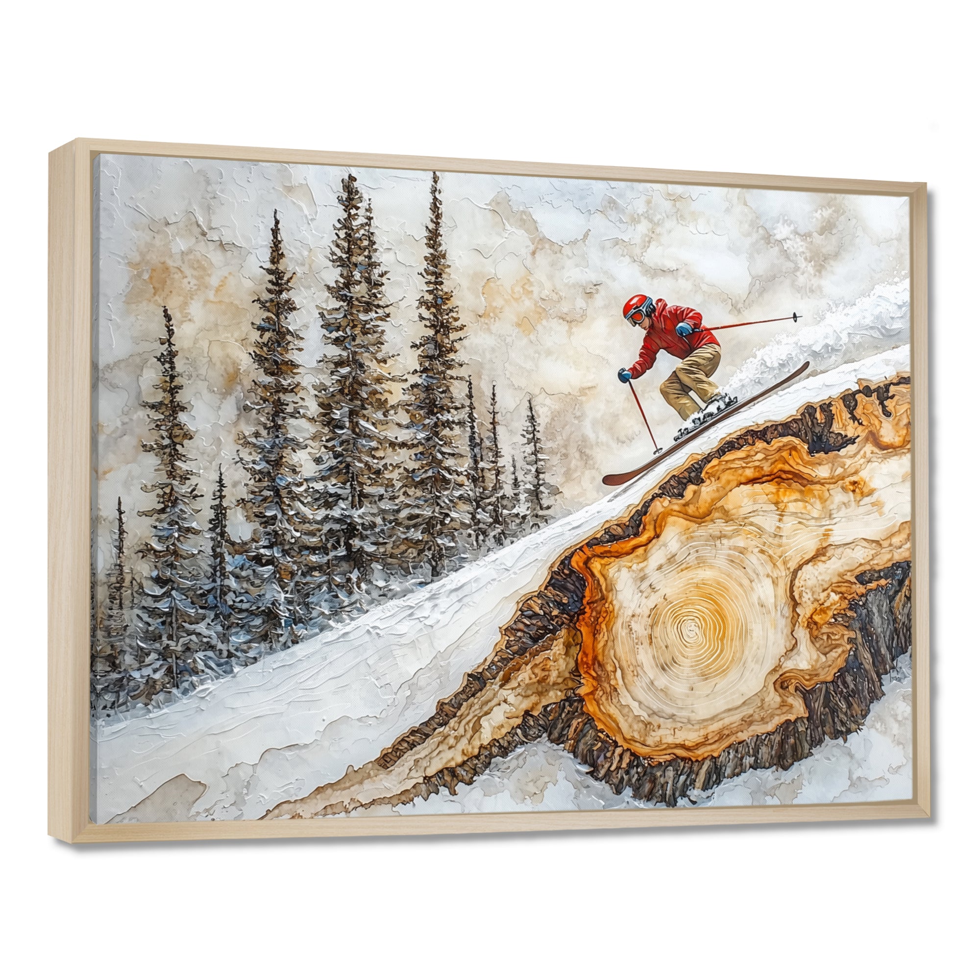 Summit Gliders Skiing In A Winter Landscape I - Skiing Canvas Wall Art