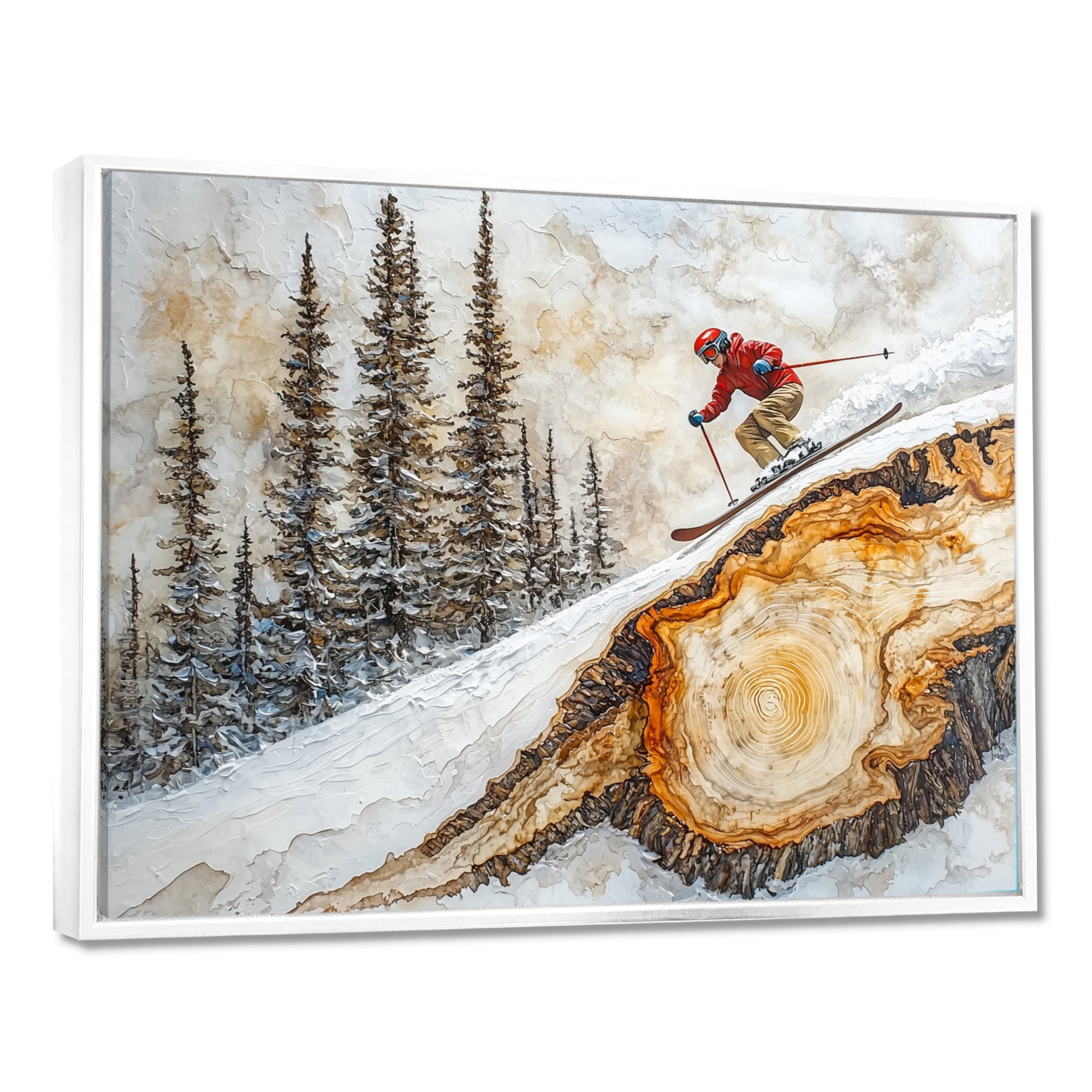 Summit Gliders Skiing In A Winter Landscape I - Skiing Canvas Wall Art