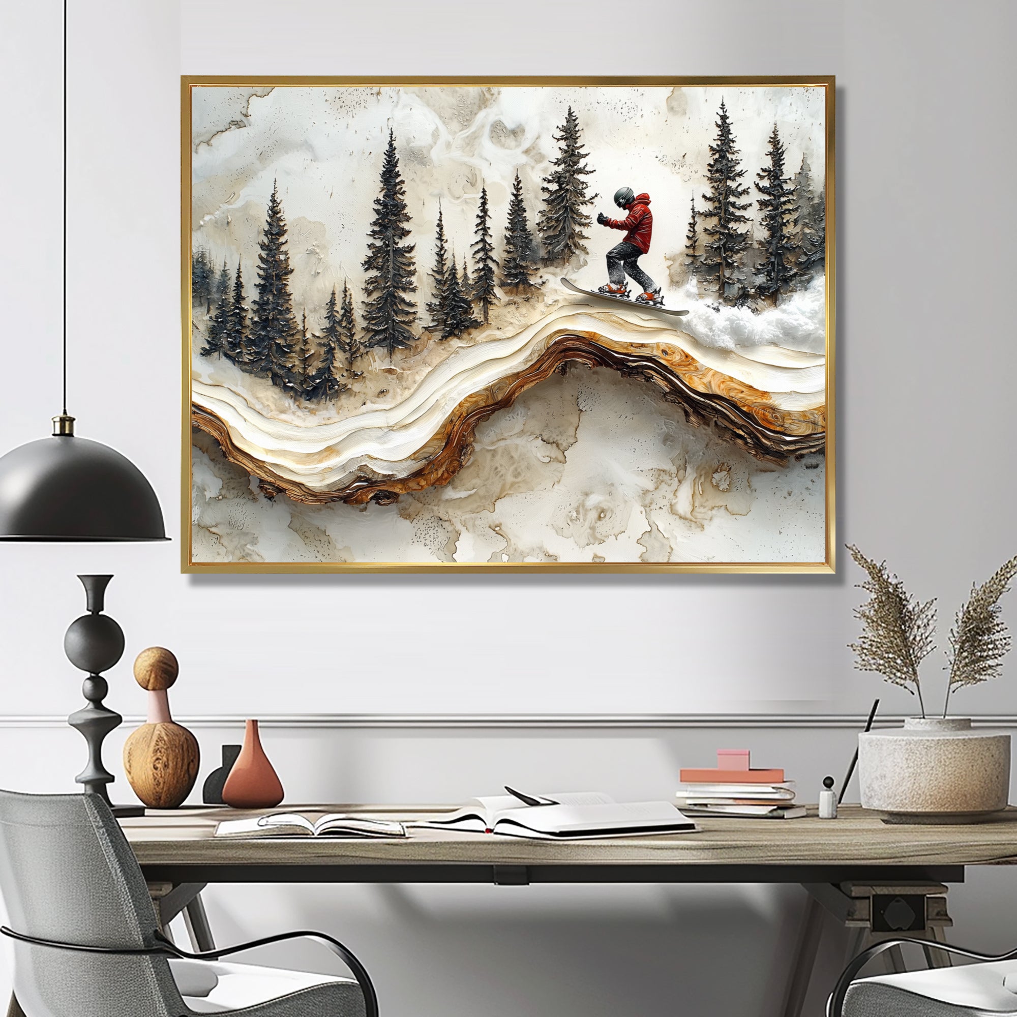Crystal Snowboard Carve The Slopes I - Skiing Canvas Wall Art