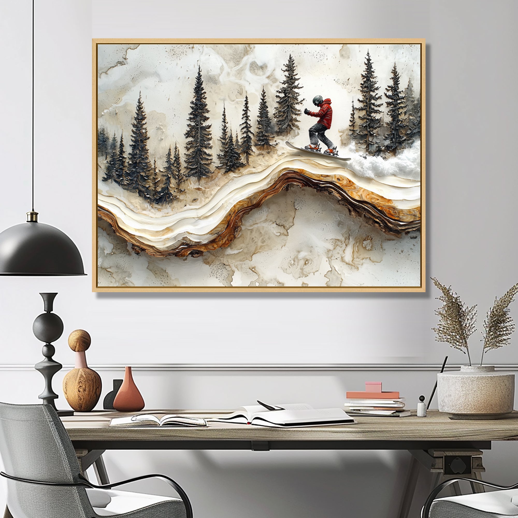 Crystal Snowboard Carve The Slopes I - Skiing Canvas Wall Art