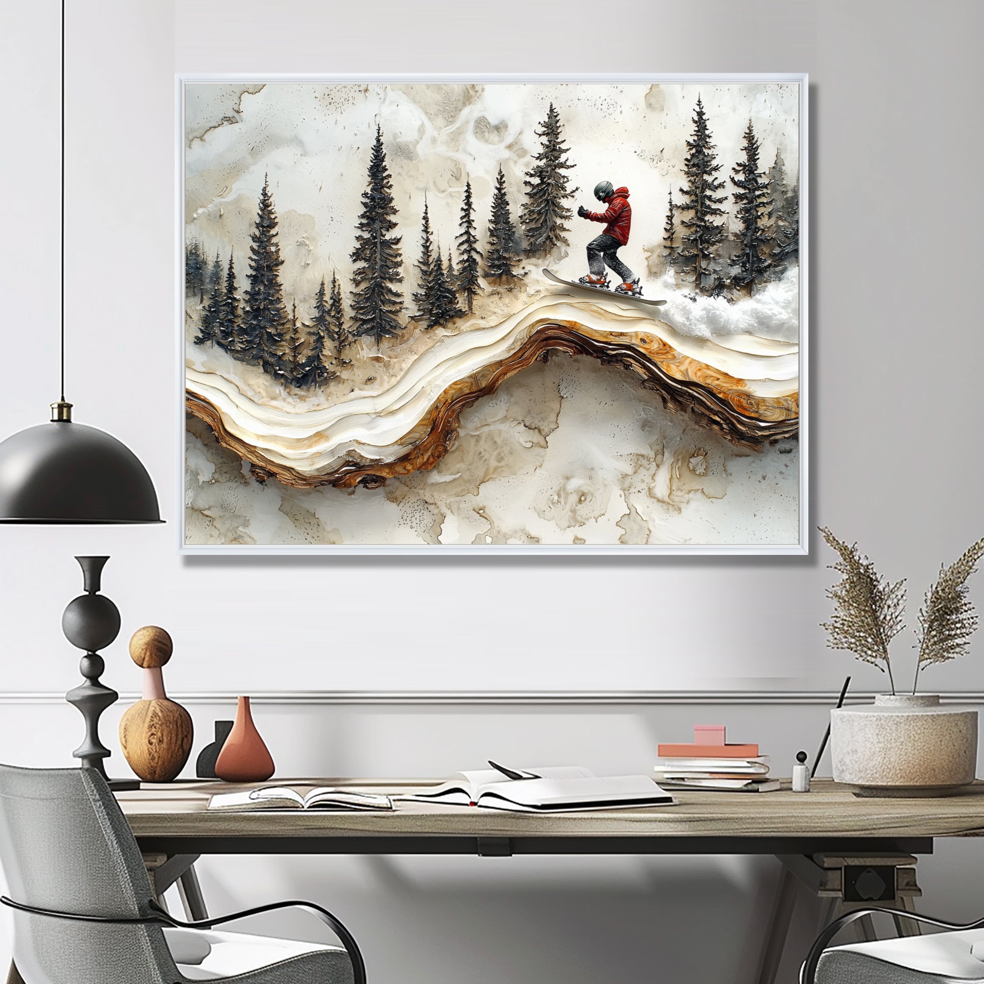 Crystal Snowboard Carve The Slopes I - Skiing Canvas Wall Art