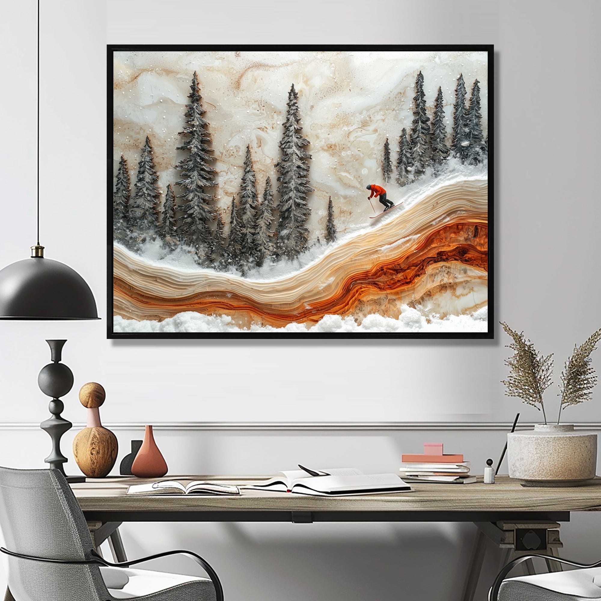 Crystal Skiing In A Winter Landscape I - Skiing Canvas Wall Art