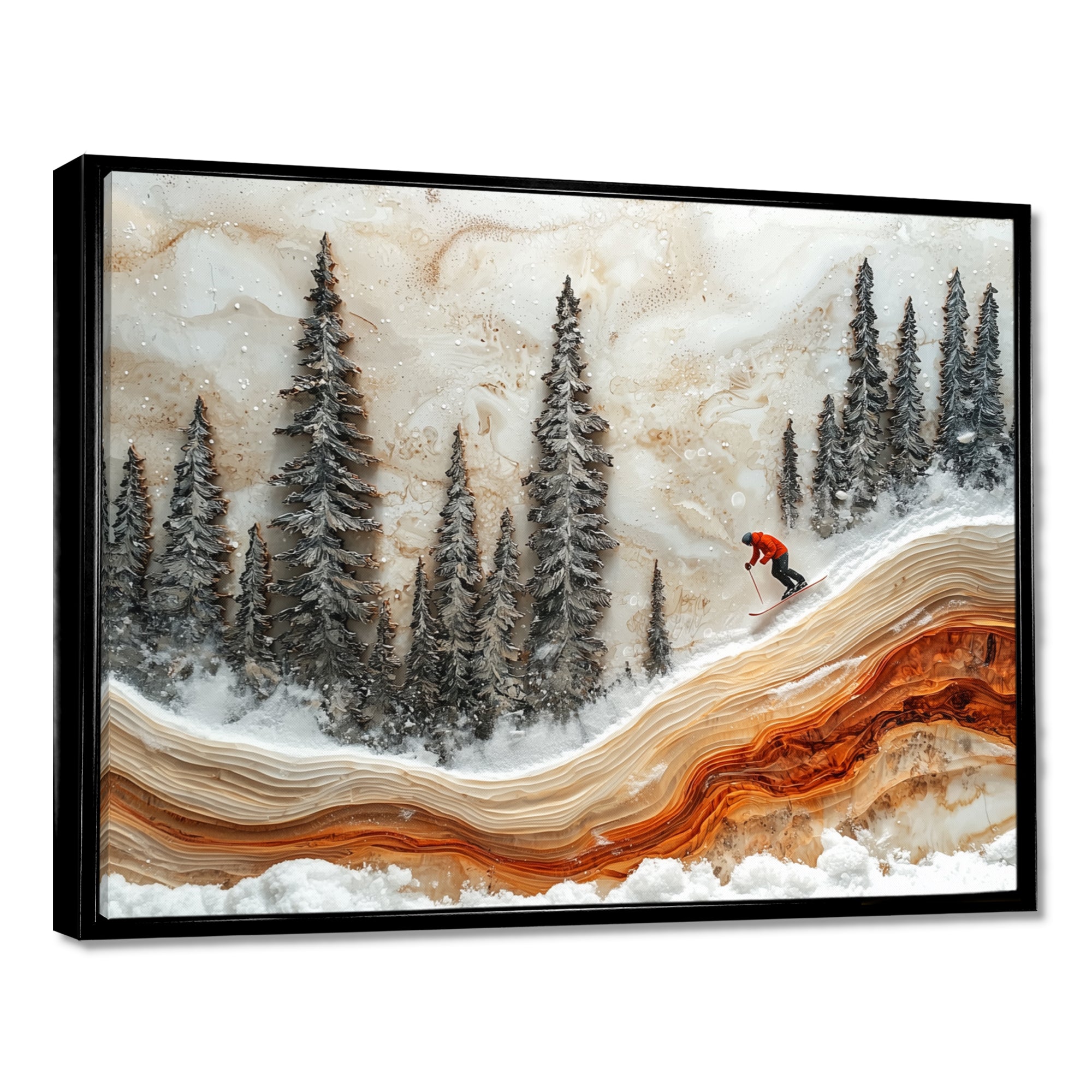 Crystal Skiing In A Winter Landscape I - Skiing Canvas Wall Art