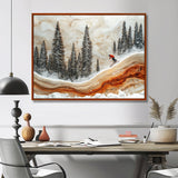 Crystal Skiing In A Winter Landscape I - Skiing Canvas Wall Art