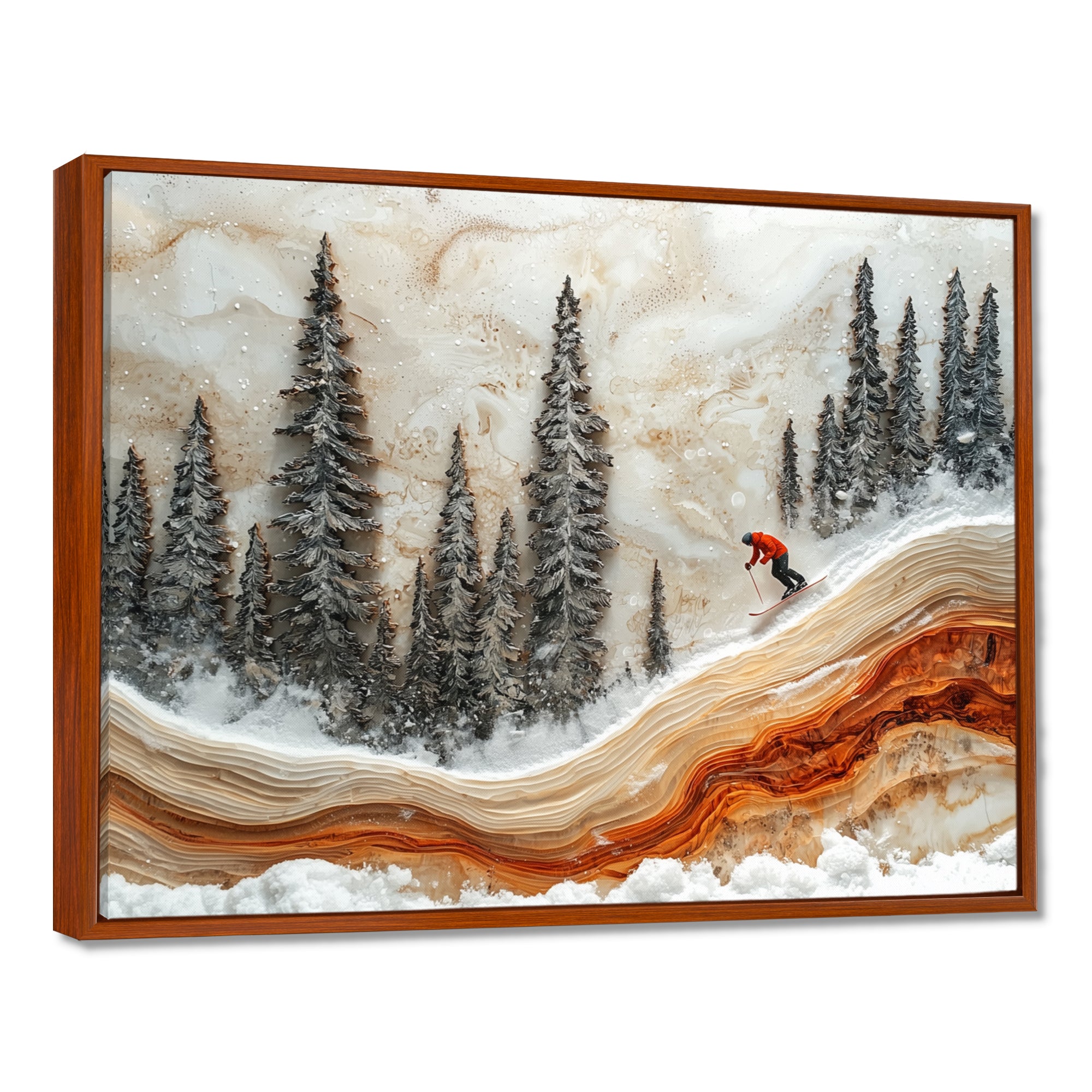 Crystal Skiing In A Winter Landscape I - Skiing Canvas Wall Art