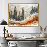 Crystal Skiing In A Winter Landscape I - Skiing Canvas Wall Art