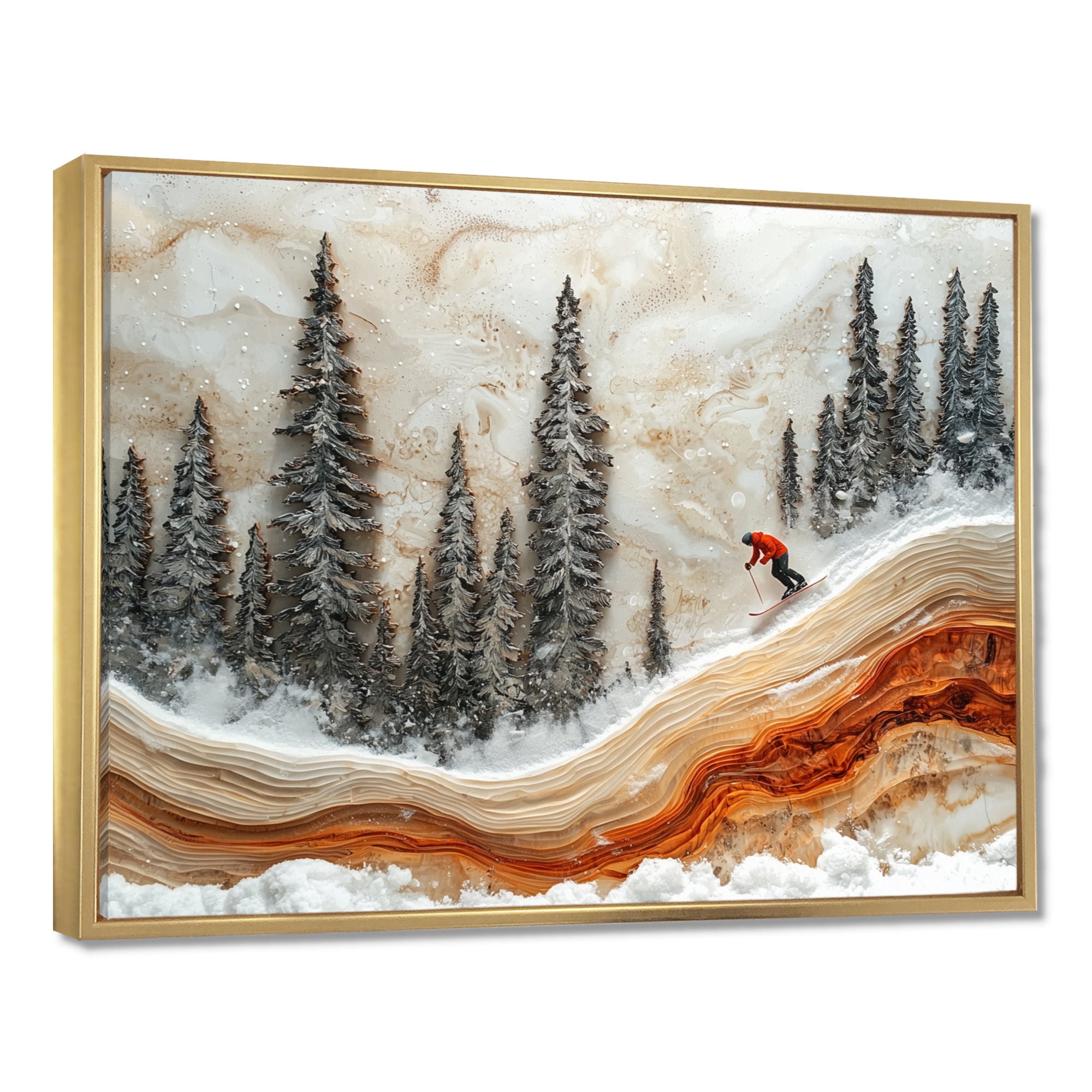 Crystal Skiing In A Winter Landscape I - Skiing Canvas Wall Art