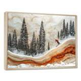 Crystal Skiing In A Winter Landscape I - Skiing Canvas Wall Art