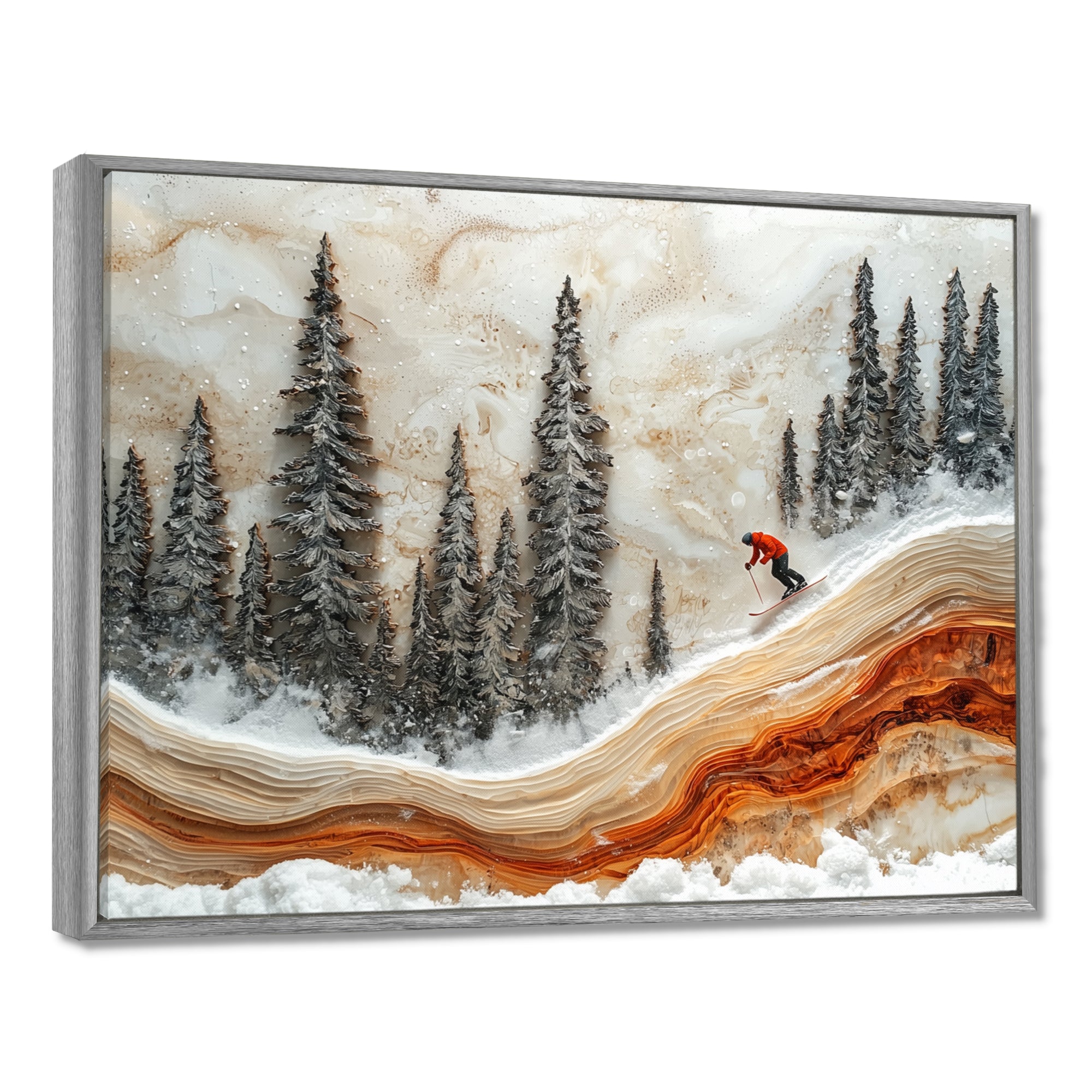 Crystal Skiing In A Winter Landscape I - Skiing Canvas Wall Art