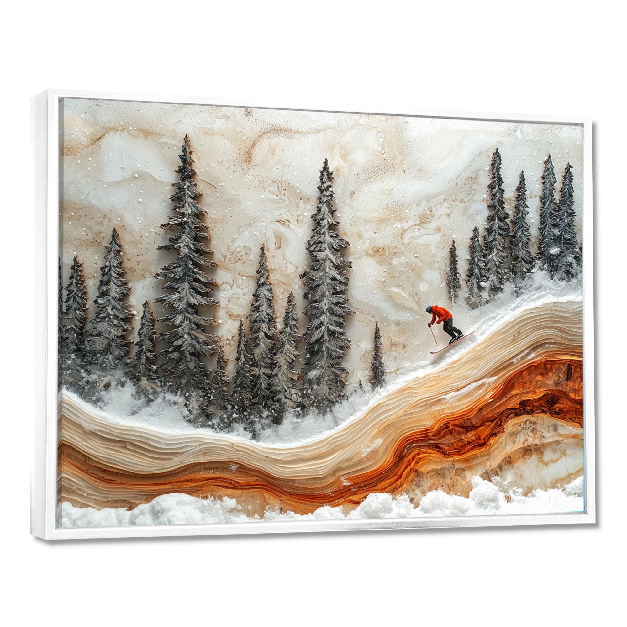 Crystal Skiing In A Winter Landscape I - Skiing Canvas Wall Art