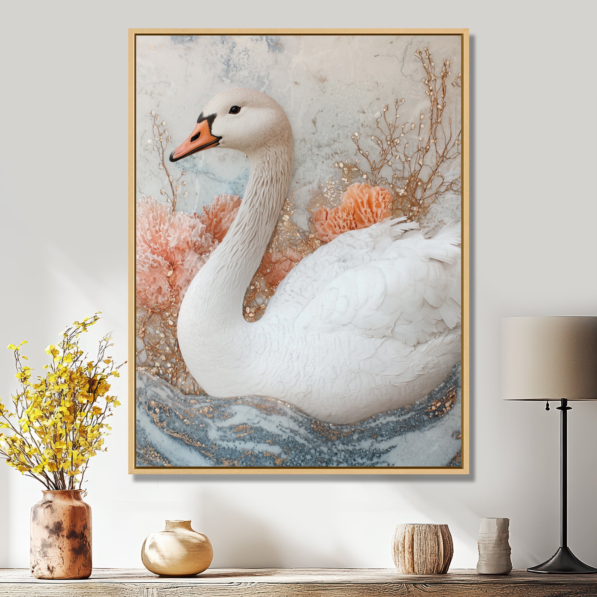 Pink Goose Reflections Of Elegance - Goose Wall Decor