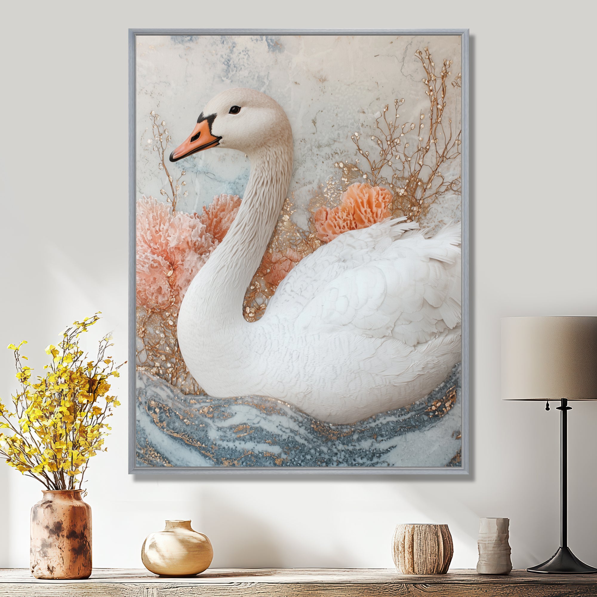 Pink Goose Reflections Of Elegance - Goose Wall Decor