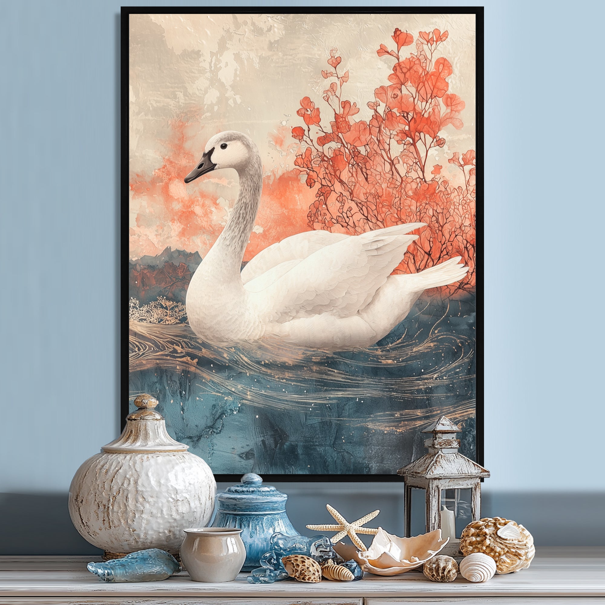 Swan Reflections Of Elegance - Swans Wall Art Prints