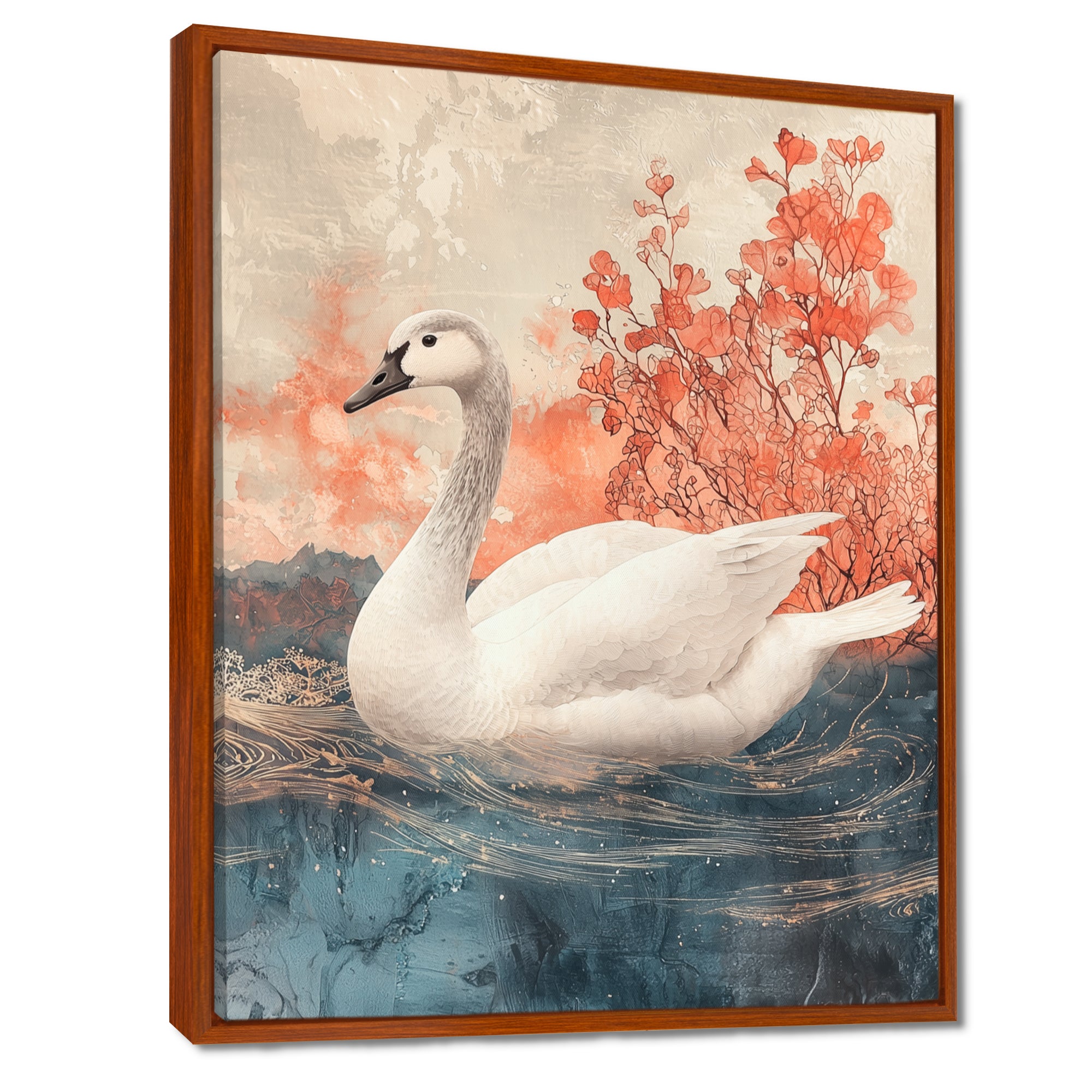 Swan Reflections Of Elegance - Swans Wall Art Prints