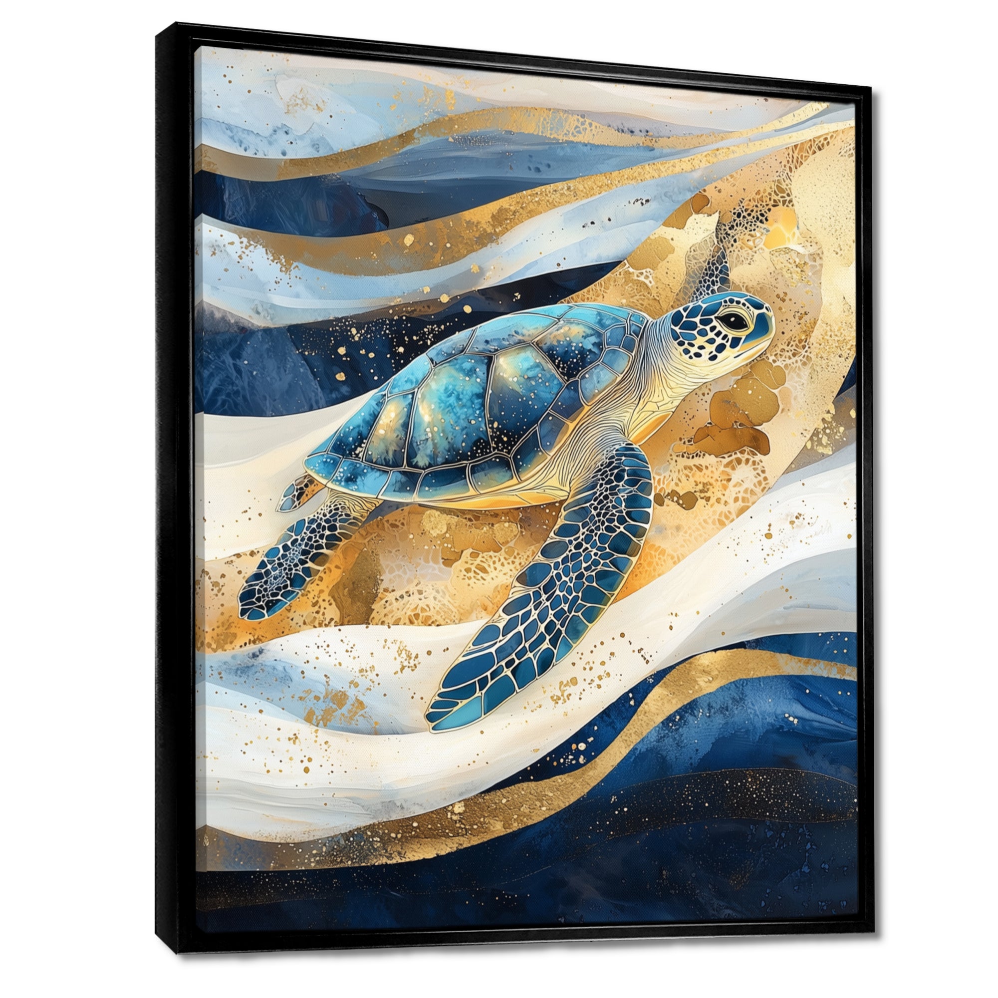 Abstract Waves Of Turtle Trails - Turtle Home Decor Art