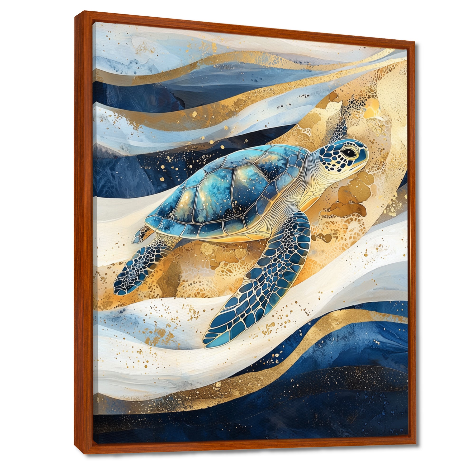 Abstract Waves Of Turtle Trails - Turtle Home Decor Art