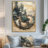 Turtle On Forest Landscape Collage - Turtle Wall Decor