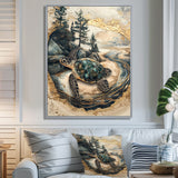 Turtle On Forest Landscape Collage - Turtle Wall Decor