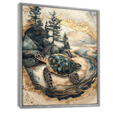 Turtle On Forest Landscape Collage - Turtle Wall Decor
