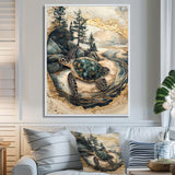 Turtle On Forest Landscape Collage - Turtle Wall Decor