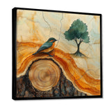 Pink Crystals Color World Map Wood Slide - Woodpecker Bird Wall Art Prints