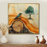 Pink Crystals Color World Map Wood Slide - Woodpecker Bird Wall Art Prints