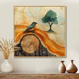 Pink Crystals Color World Map Wood Slide - Woodpecker Bird Wall Art Prints