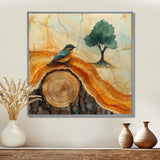 Pink Crystals Color World Map Wood Slide - Woodpecker Bird Wall Art Prints