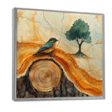 Pink Crystals Color World Map Wood Slide - Woodpecker Bird Wall Art Prints